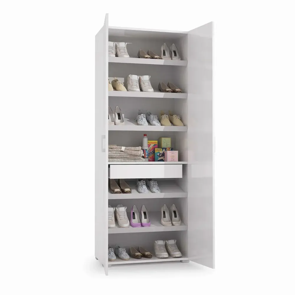 Wardrobe - Multipurpose cabinet with 2 doors, 1 drawer and 6 shelves - TERRANEO