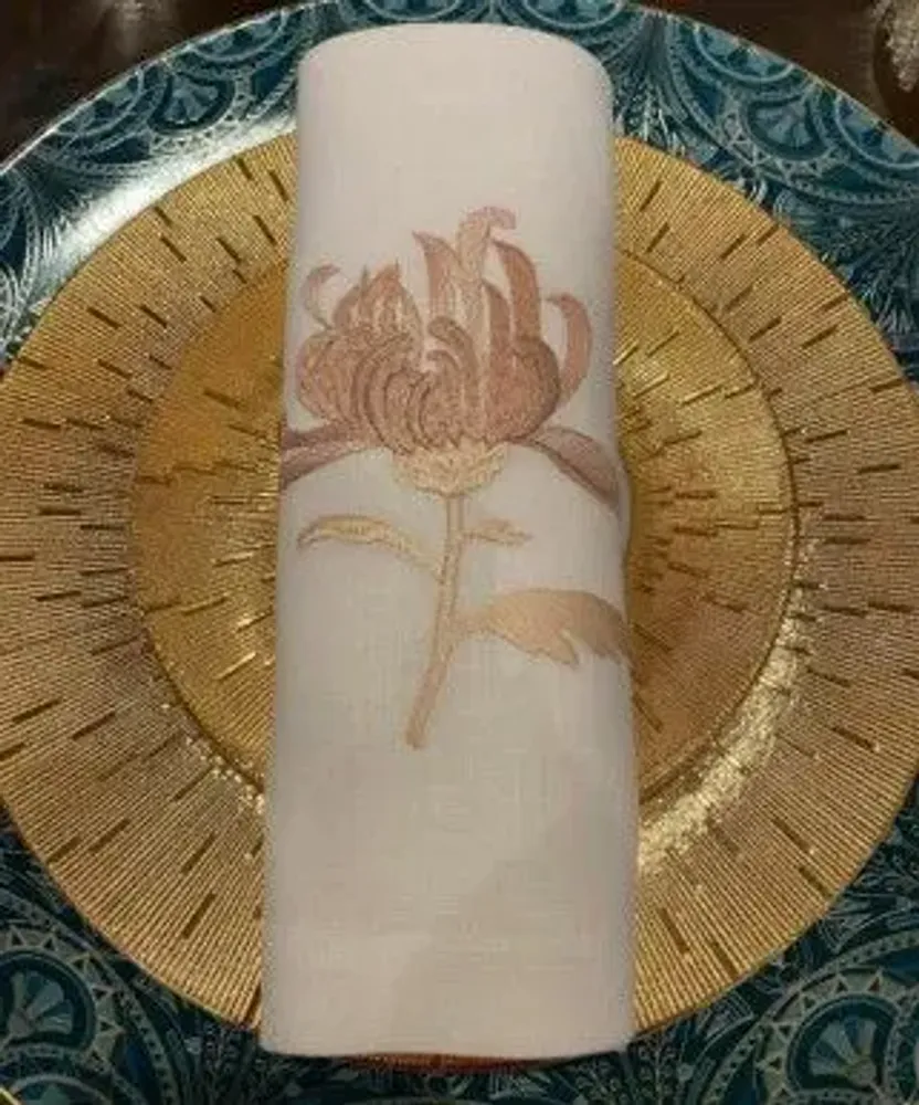 Linge de table textile - CHRYSANTHÈME  - serviette, set de table, chemin de table et nappe - ARTIPARIS
