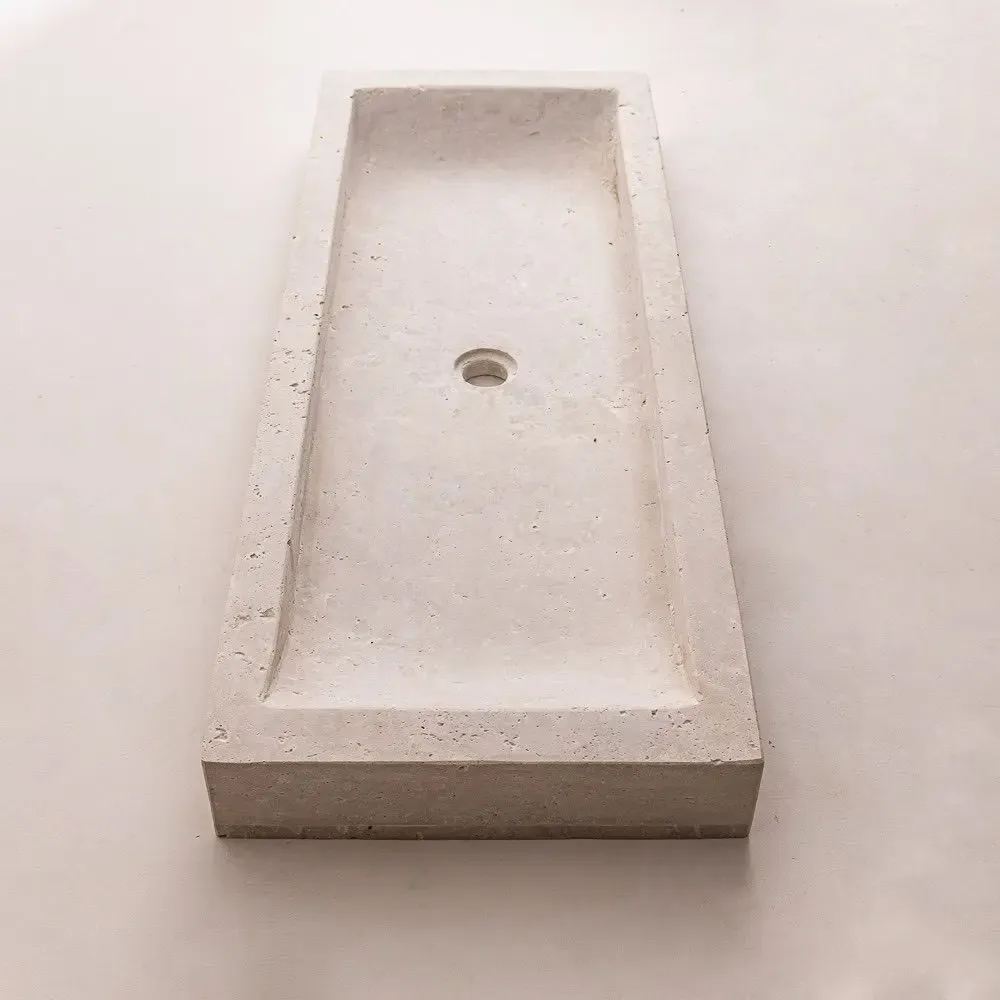 Accessoires à poser - Vasque de salle de bain en travertin naturel à poser - DESIGN TRIP