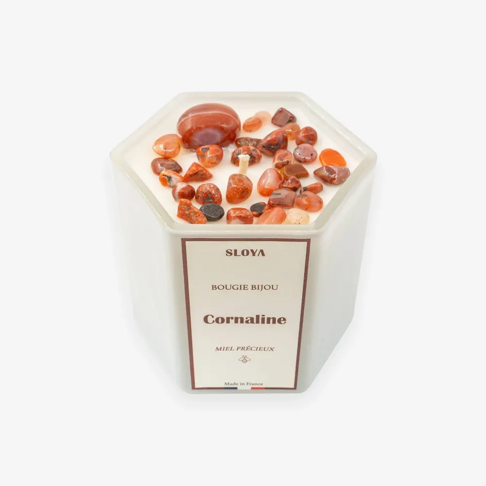 Gifts - Carnelian Jewelry Candle - Precious Honey Fragrance - SLOYA