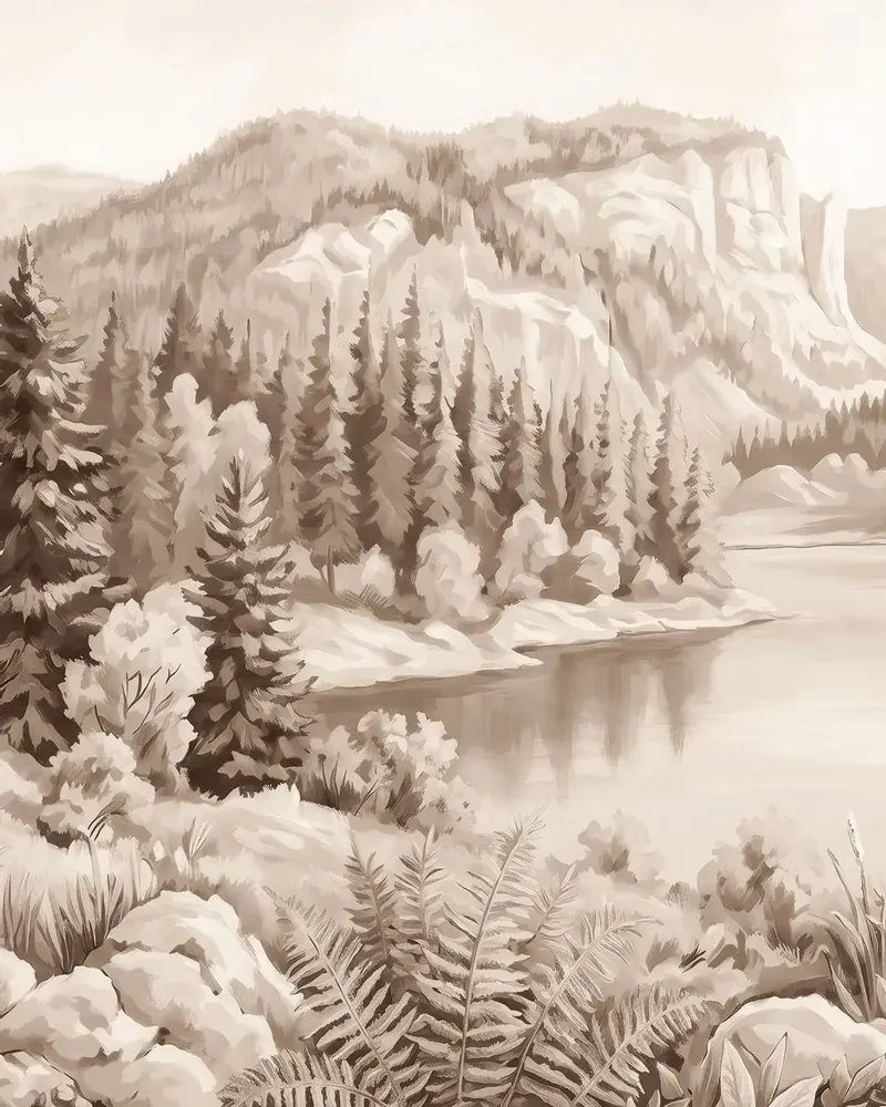 Wallpaper - Custom wall decor - COMBE DU LAC - LGD01 DECOR MURAL SUR MESURE