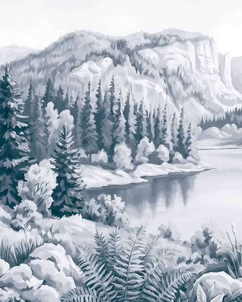 Wallpaper - Custom wall decor - COMBE DU LAC - LGD01 DECOR MURAL SUR MESURE