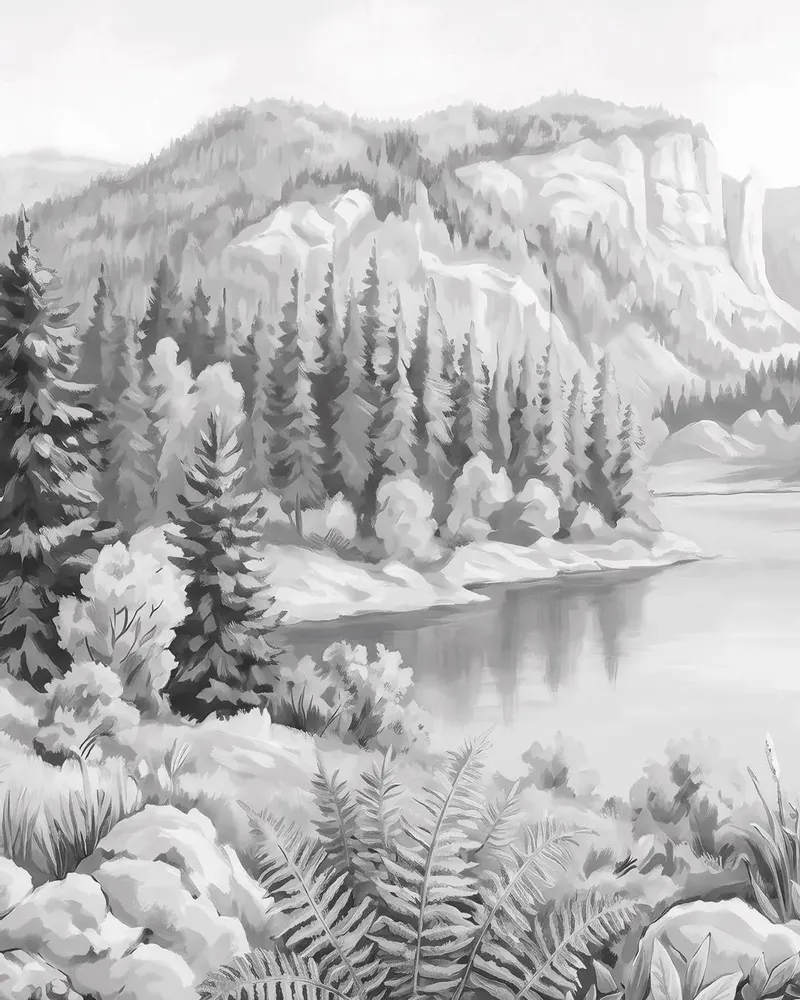 Wallpaper - Custom wall decor - COMBE DU LAC - LGD01 DECOR MURAL SUR MESURE