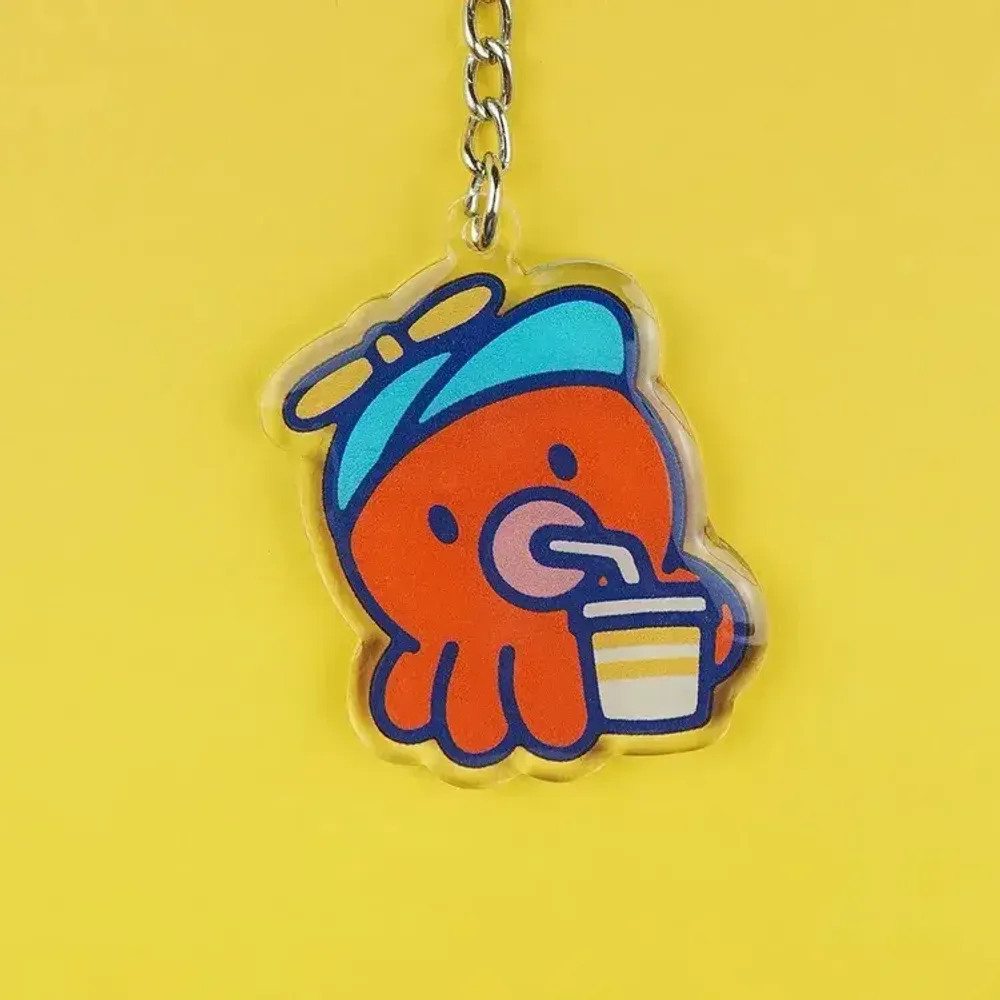 Design objects - "Lil' tako - drink” recycled acrylic keychain - YEAAAH! STUDIO