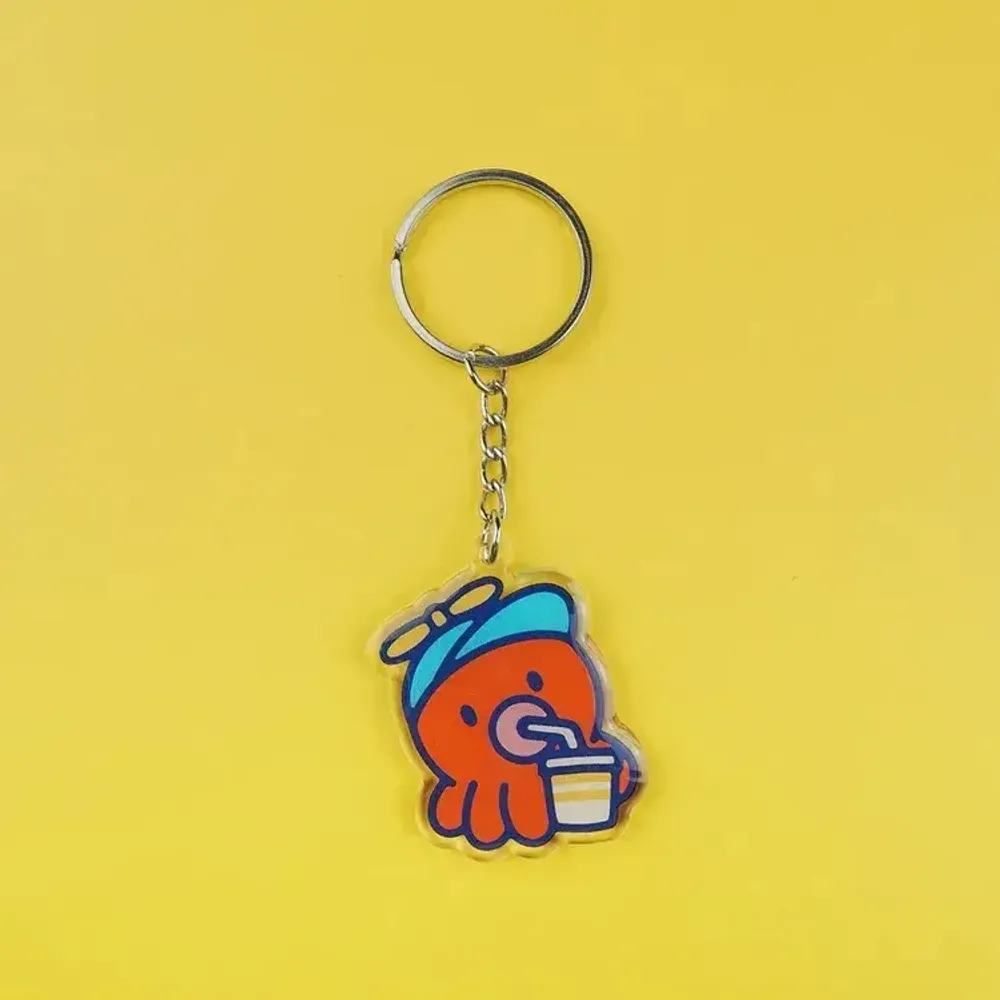 Design objects - "Lil' tako - drink” recycled acrylic keychain - YEAAAH! STUDIO