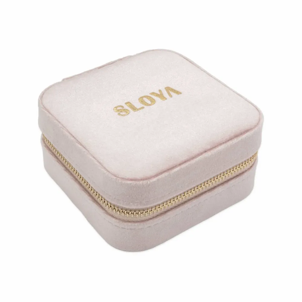 Bijoux - Boîte à bijoux velours rose pêche - SLOYA