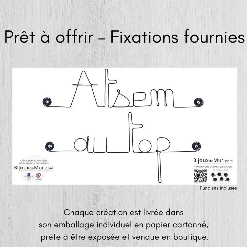 Gifts - End of school year gift "ATSEM at the top" - Decoration - BIJOUX DE MUR