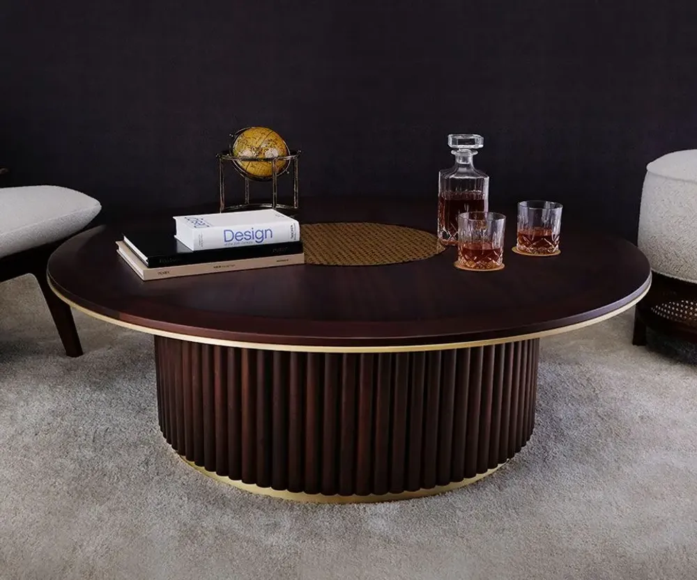 Tables basses - Matthew Round Center Table Handmade by Wood Tailors Club - WOOD TAILORS CLUB