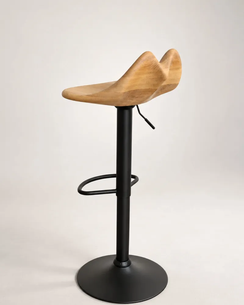 Chairs - Lyra | Sculpted Bar Chair | European Oak Wood - NEXART