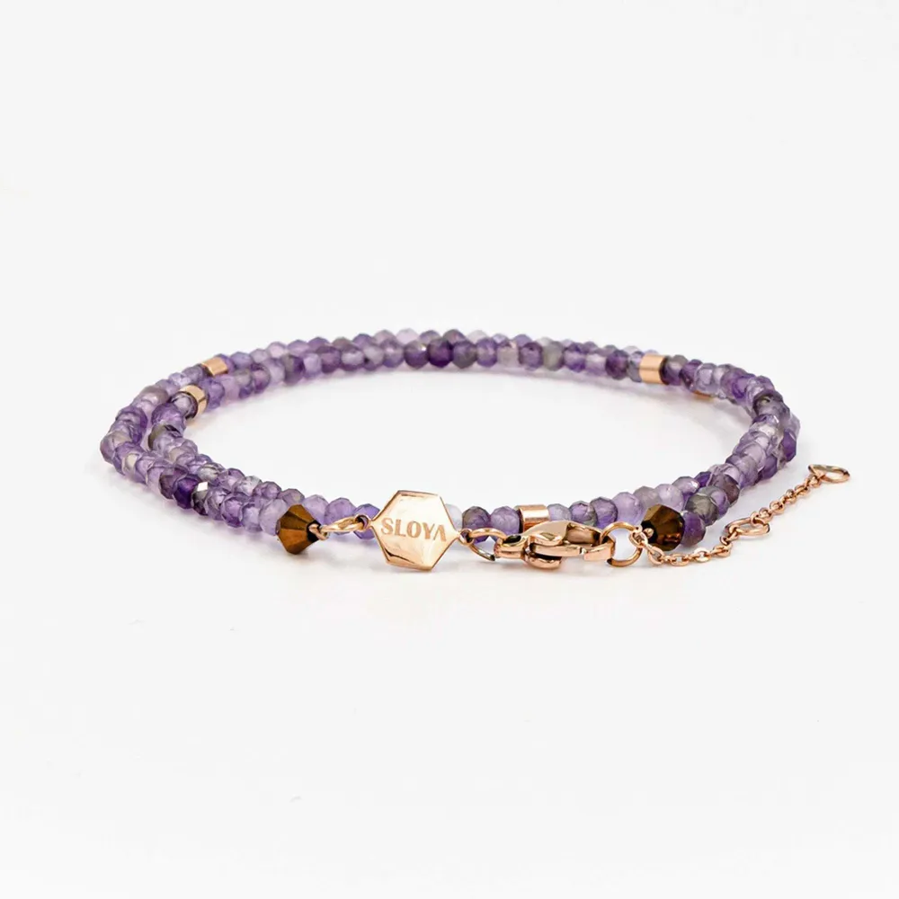 Bijoux - Bracelet Lumia en pierres Améthyste - SLOYA