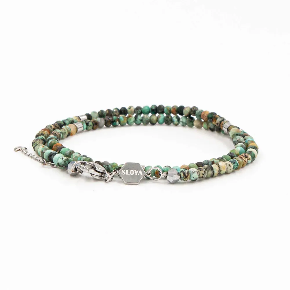 Bijoux - Bracelet Lumia en pierres Turquoise Africaine - SLOYA