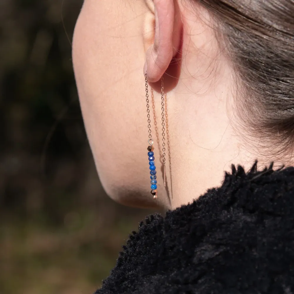 Cadeaux - Collier, bracelet et boucles d'oreilles Lumia en pierres Lapis-lazuli - SLOYA