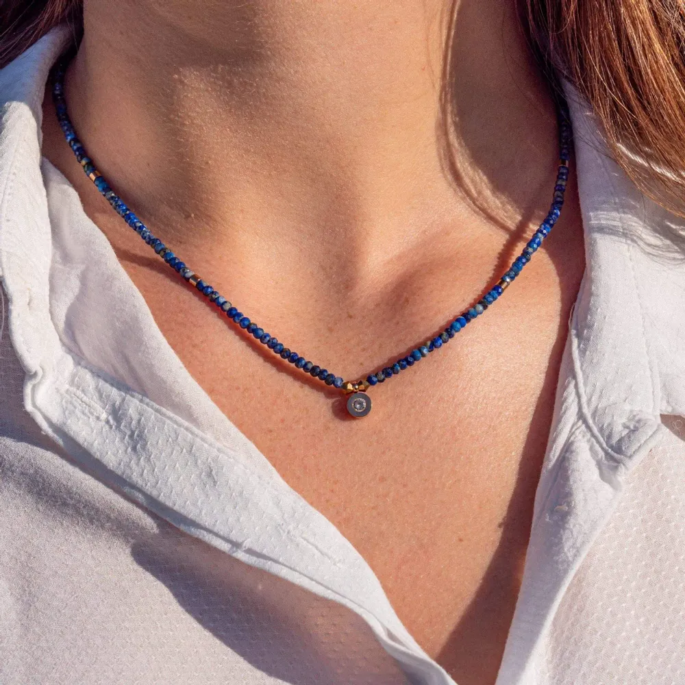 Cadeaux - Collier, bracelet et boucles d'oreilles Lumia en pierres Lapis-lazuli - SLOYA