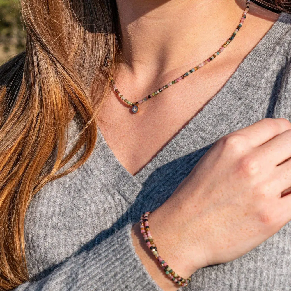Cadeaux - Collier, bracelet et boucles d'oreilles Lumia en pierres Tourmaline - SLOYA