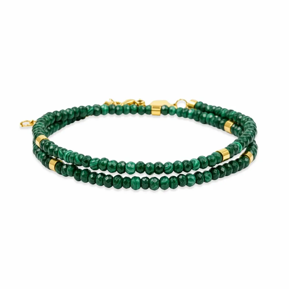 Cadeaux - Collier, bracelet et boucles d'oreilles Lumia en pierres Malachite - SLOYA