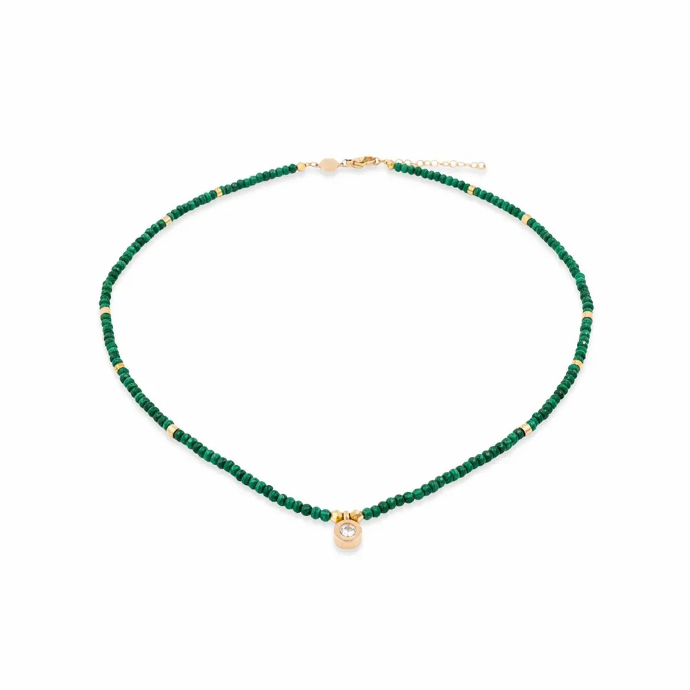 Cadeaux - Collier, bracelet et boucles d'oreilles Lumia en pierres Malachite - SLOYA