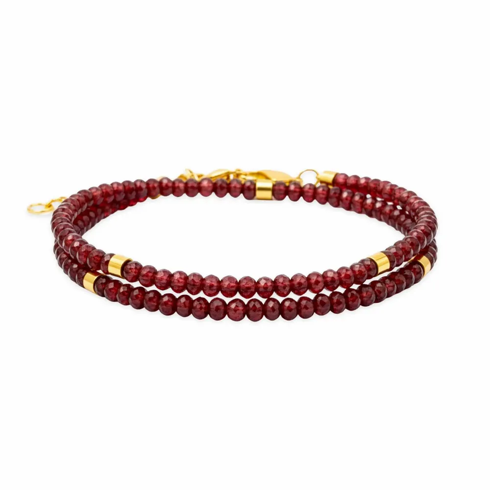 Cadeaux - Collier, bracelet et boucles d'oreilles Lumia en pierres Grenat - SLOYA