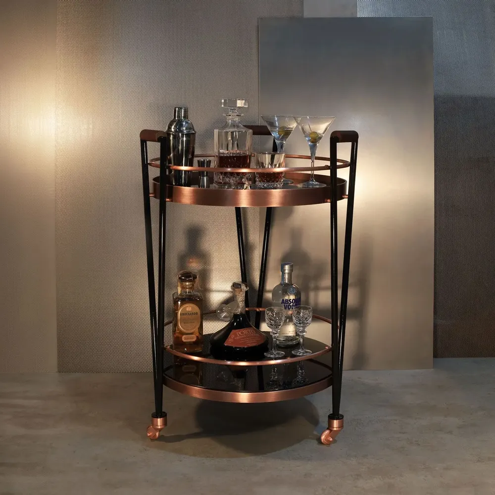 Trolleys - Crossroads Bar Cart Handmade by Porus Studio - PORUS STUDIO