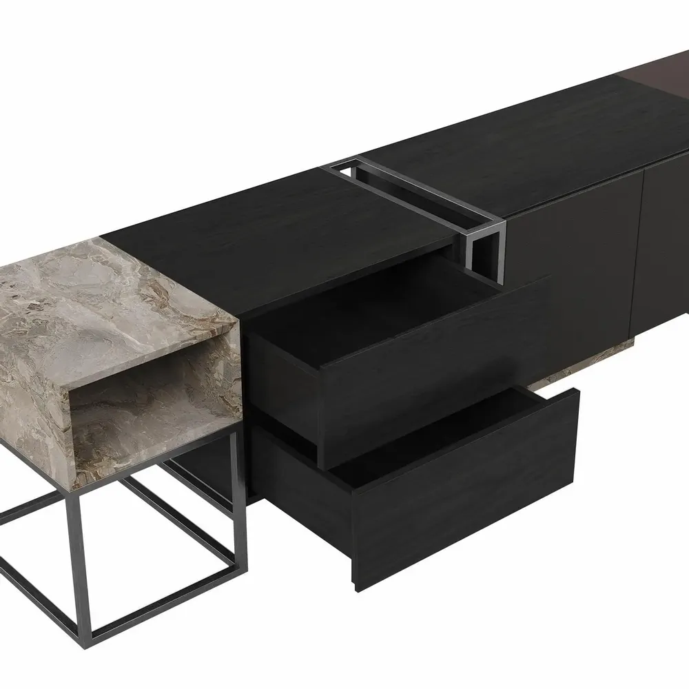 TV stands - Detroit Tv Unit Handmade by Porus Studio - PORUS STUDIO