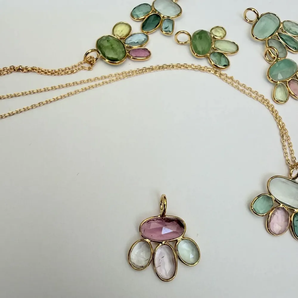 Bijoux - Collier chaine et pendentif tourmaline-Samode - SOPHIE DESCHAMPS BIJOUX