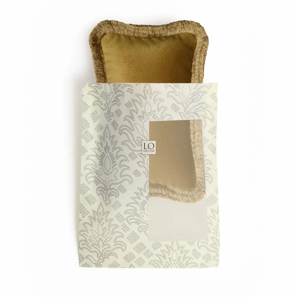 Cushions - The Gift Micro Cushion Velvet With Fringes - LO DECOR