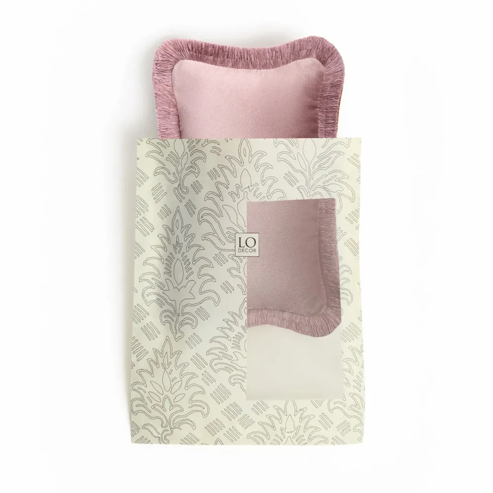 Cushions - The Gift Micro Cushion Velvet With Fringes - LO DECOR