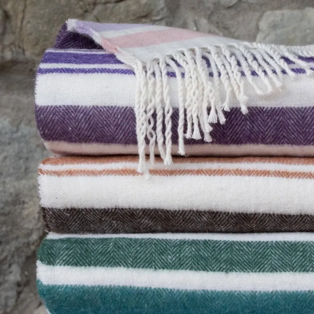 Fabrics - Super Soft Babele Stripe recycled-cotton throw - SOFIA TOSCANO