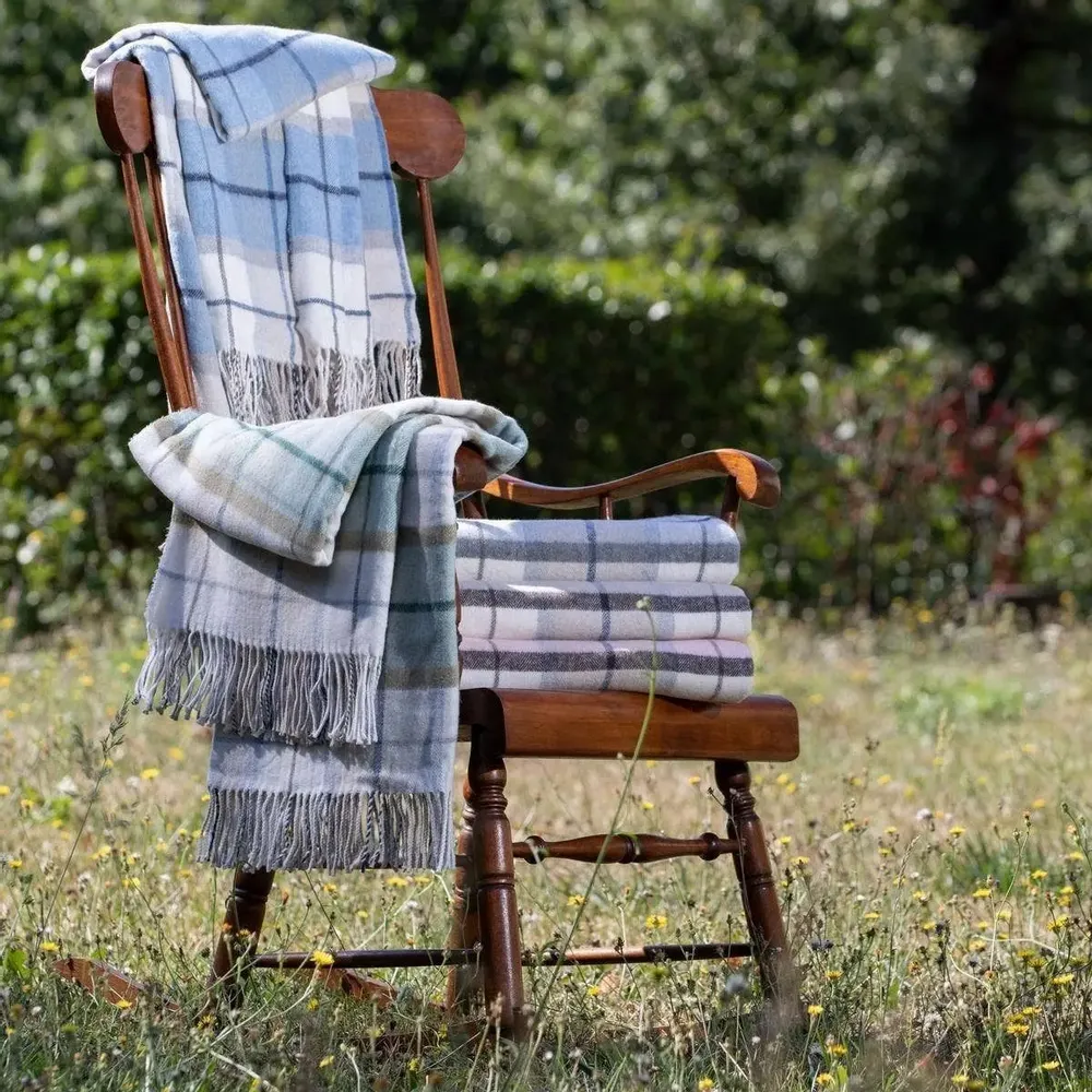 Fabrics - Super Soft Babele Check recycled-cotton throw - SOFIA TOSCANO