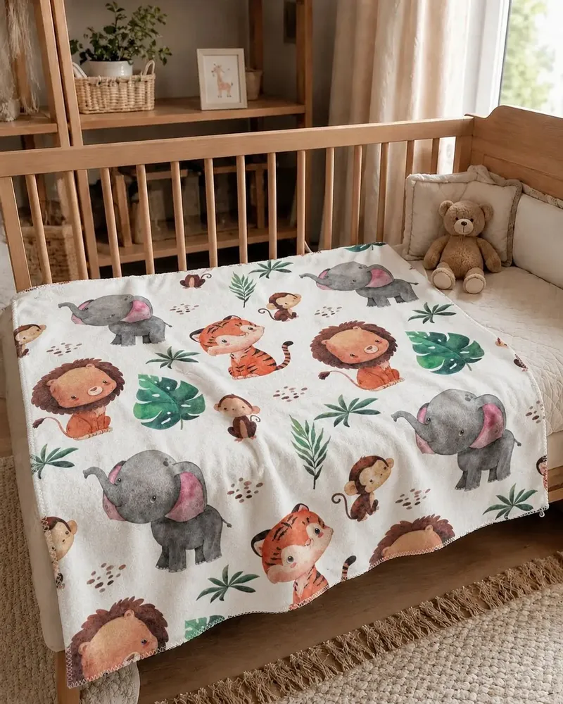 Throw blankets - Baby blanket — Forest animals - SOFIA TOSCANO