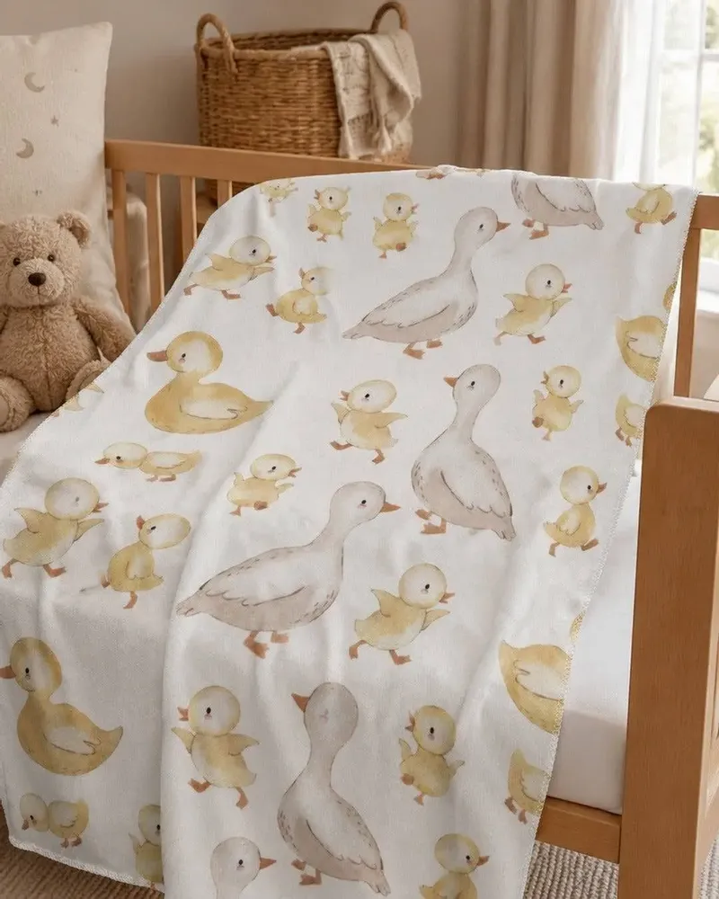 Fabrics - Babies â€“ Ducks pattern blanket - SOFIA TOSCANO