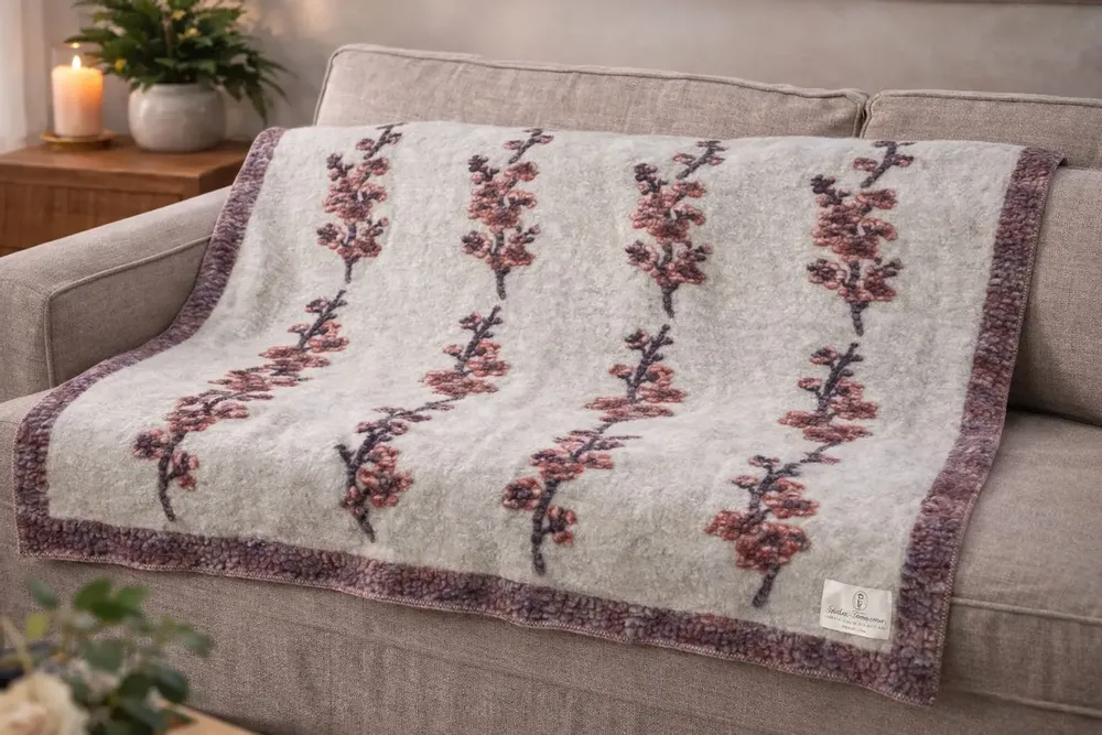 Fabrics - Peach boiled-wool blanket - SOFIA TOSCANO