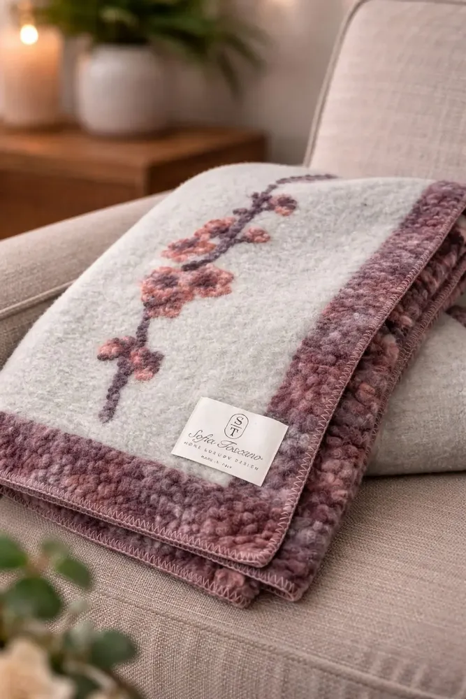 Fabrics - Peach boiled-wool blanket - SOFIA TOSCANO