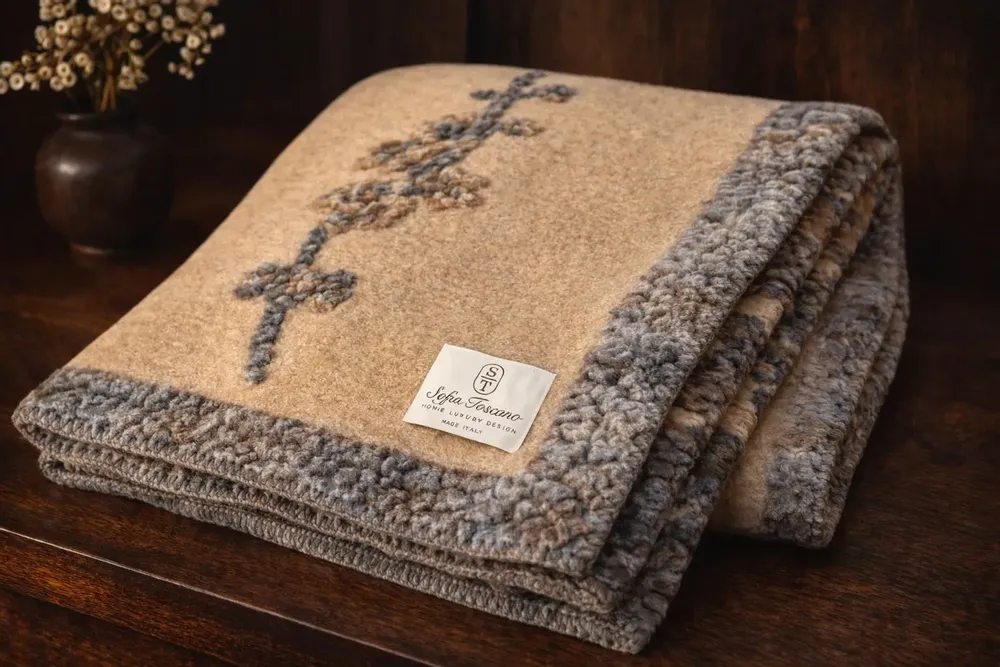 Fabrics - Peach boiled-wool blanket - SOFIA TOSCANO