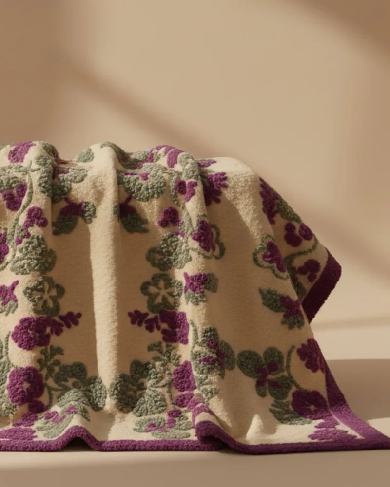 Fabrics - Floral boiled-wool blanket - SOFIA TOSCANO