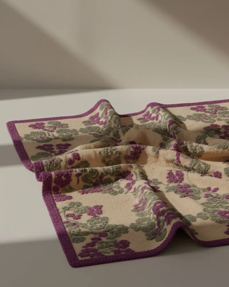 Fabrics - Floral boiled-wool blanket - SOFIA TOSCANO