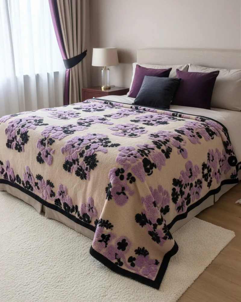 Fabrics - Floral boiled-wool blanket - SOFIA TOSCANO