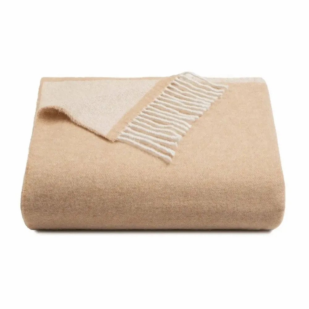Throw blankets - Fara double-face recycled wool throw - SOFIA TOSCANO
