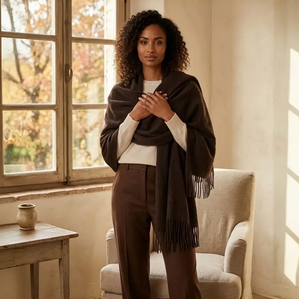 Fabrics - Oversized recycled wool and cashmere stole - SOFIA TOSCANO