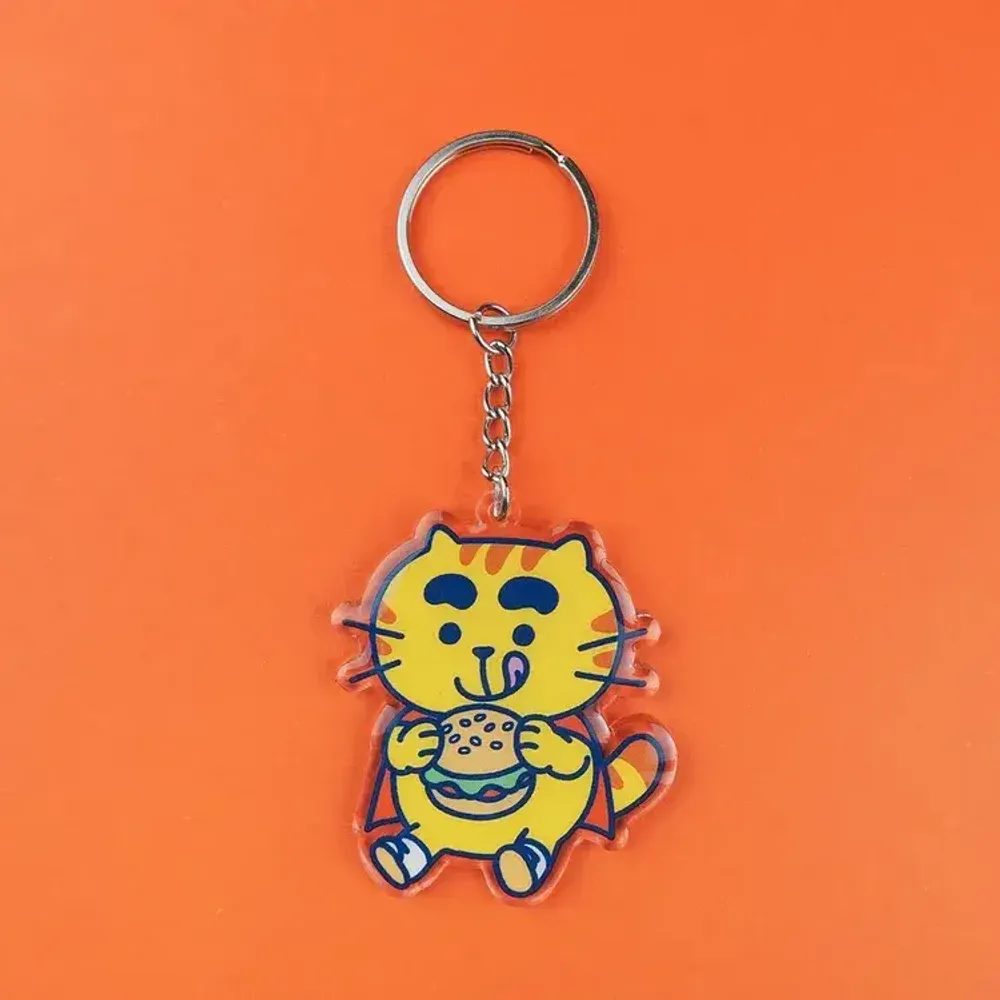 Decorative objects - Recycled acrylic “Brioche - burger” keychain - YEAAAH! STUDIO
