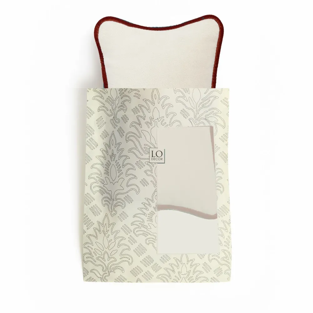 Cushions - The Gift Micro Cushion Happy Frame Velvet WIth Piping - LO DECOR