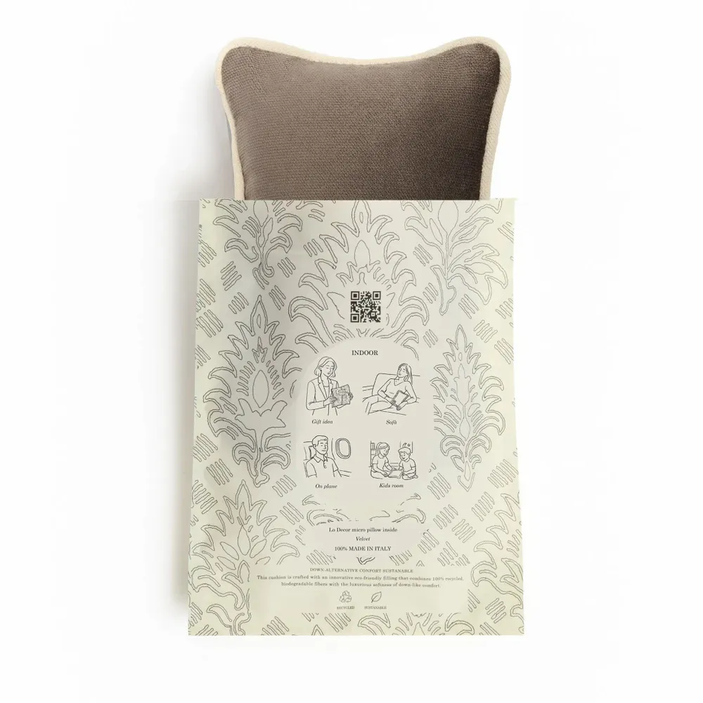 Cushions - The Gift Micro Cushion Happy Frame Velvet WIth Piping - LO DECOR