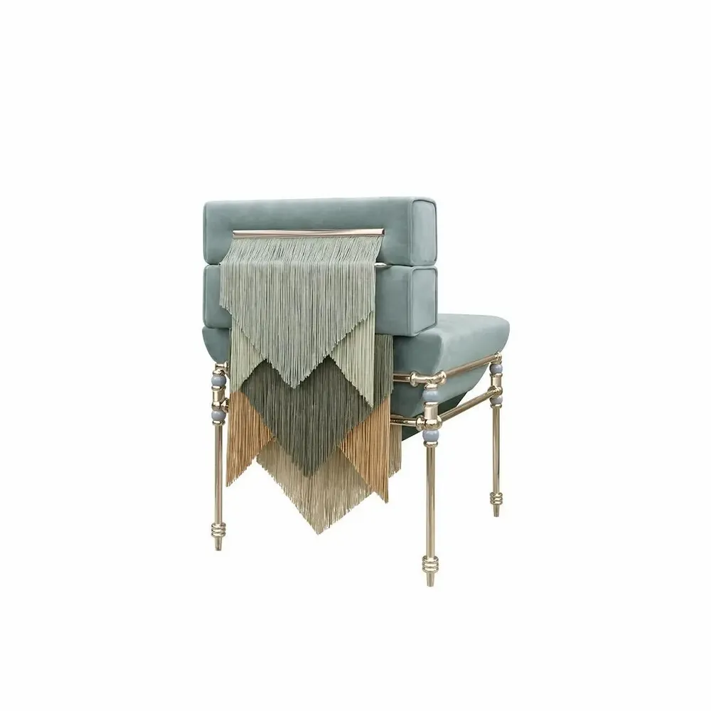 Chairs - Seraphine Dining Chair (Fringes) Handmade By Ottiu - OTTIU