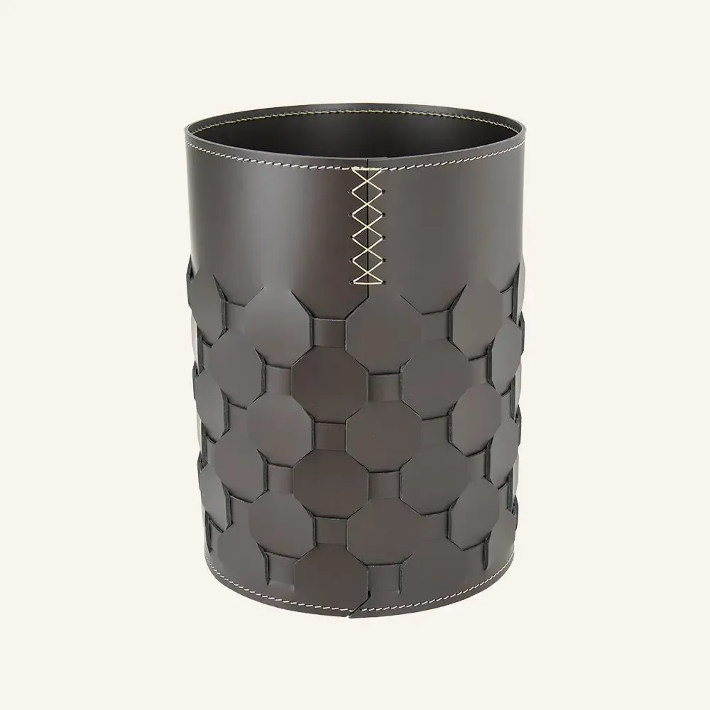 Corbeilles - Corbeille à papier en cuir régénéré tressé OTTO - LIMAC DESIGN