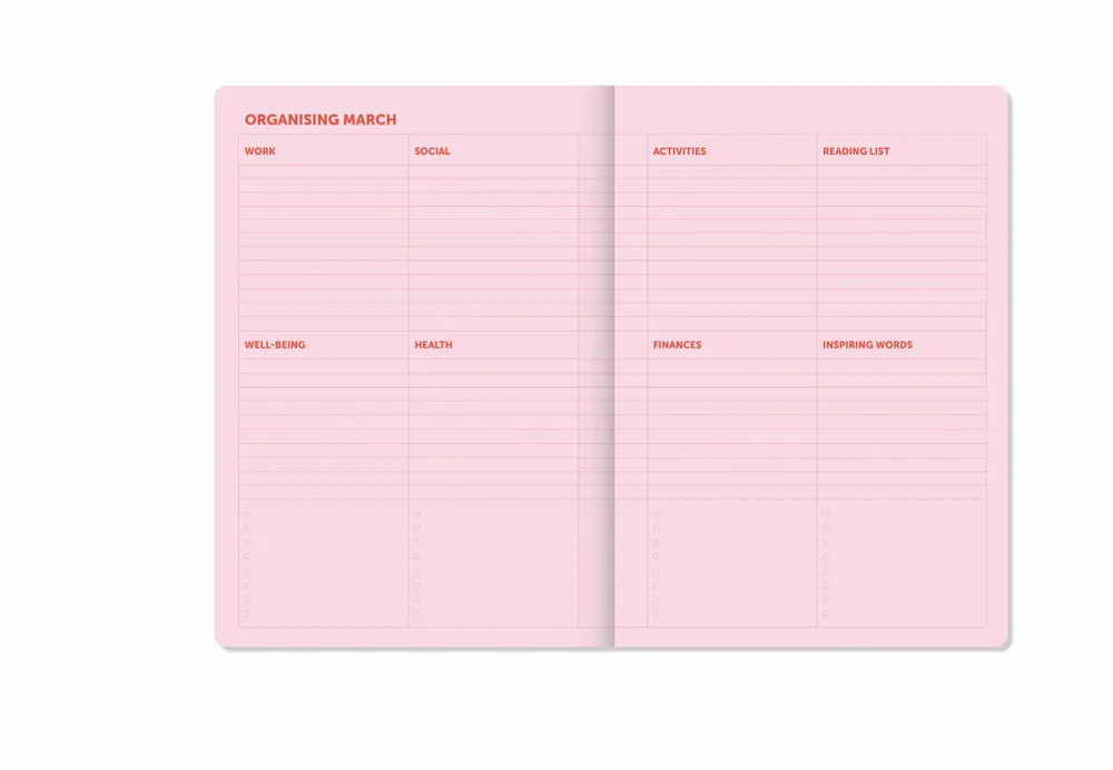 Papeterie bureau - A-Journal Diary Spiral - Organiser 2027 - Pink Red - A-JOURNAL