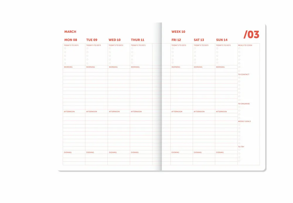 Papeterie bureau - A-Journal Diary Spiral - Organiser 2027 - Pink Red - A-JOURNAL