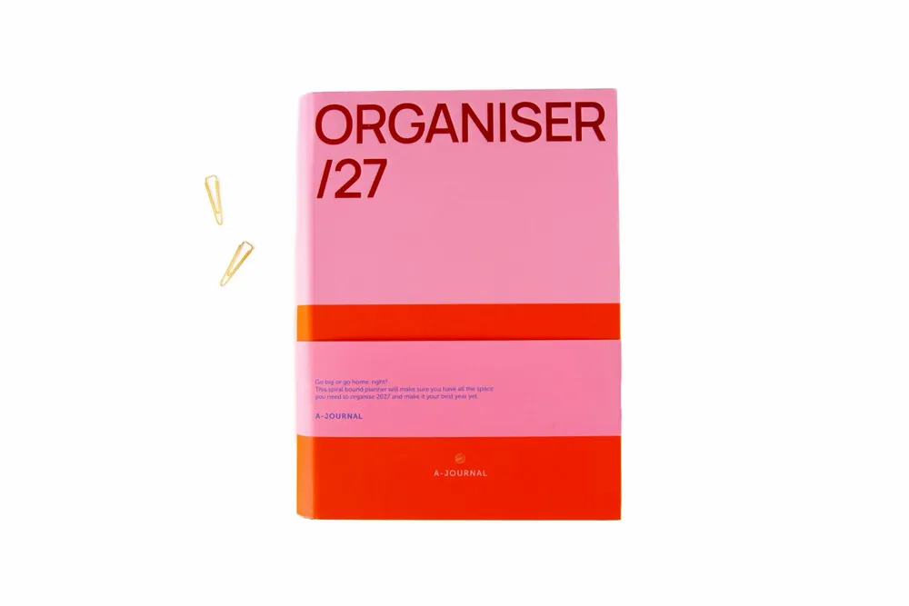 Papeterie bureau - A-Journal Diary Spiral - Organiser 2027 - Pink Red - A-JOURNAL
