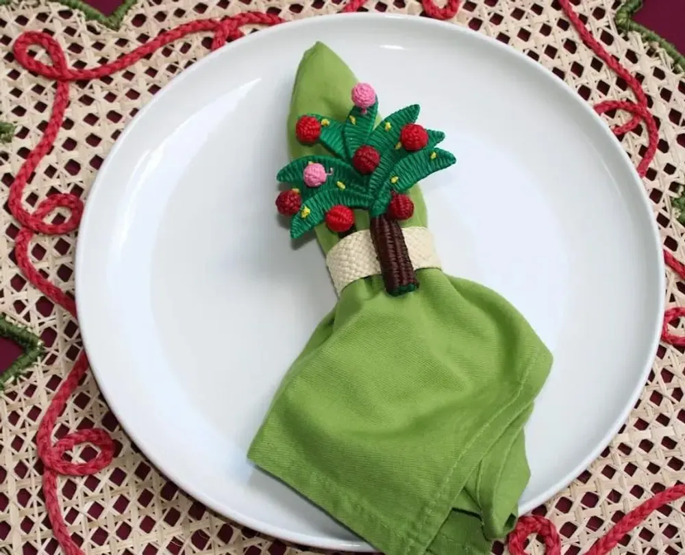 Platter and bowls - Christmas Palm Tree Napkin Ring - CORO CORA