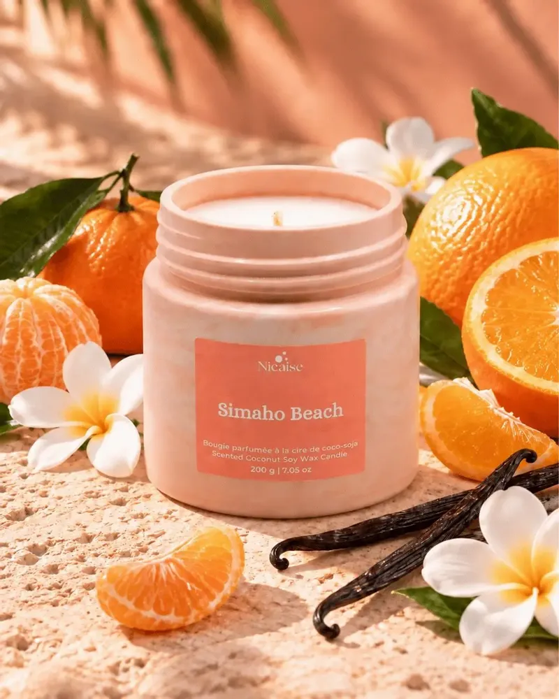 Cadeaux - Simaho Beach | Bougie parfumée (200g de cire) - NICAISE