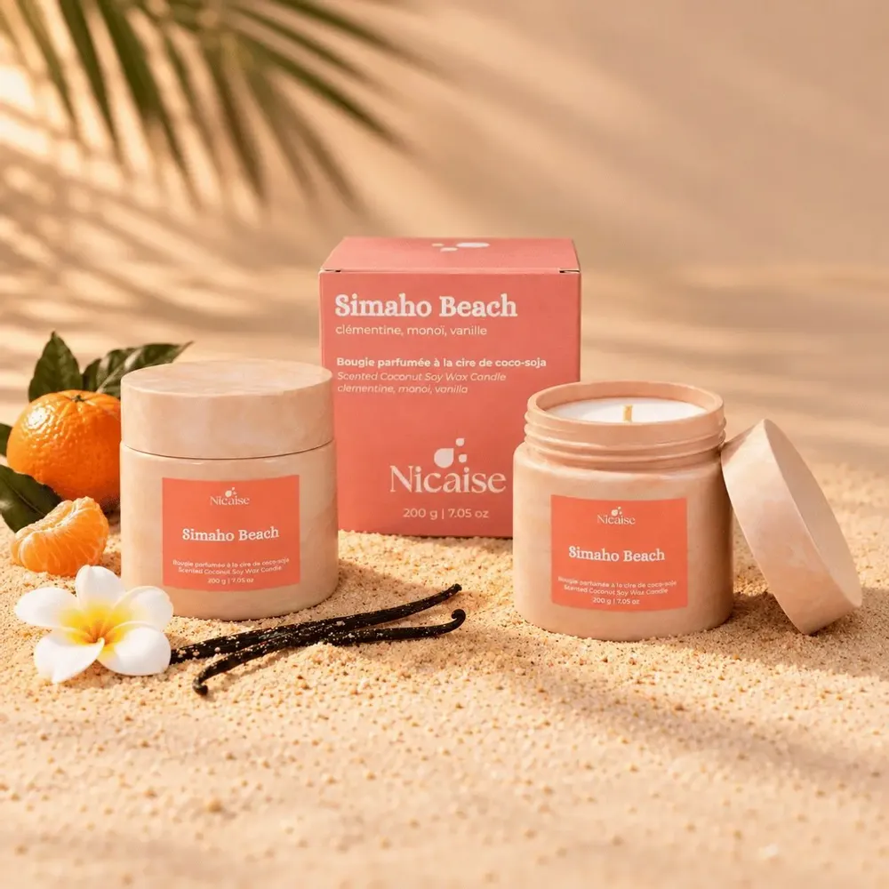 Cadeaux - Simaho Beach | Bougie parfumée (200g de cire) - NICAISE