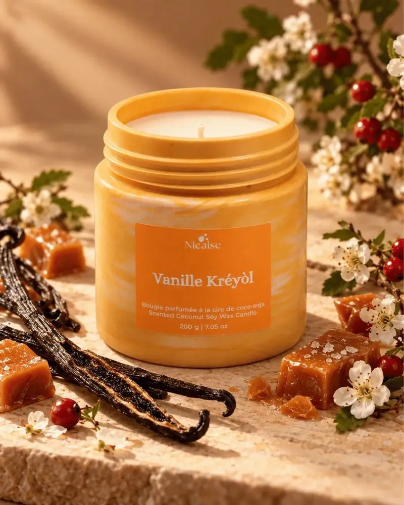 Cadeaux - Vanille Kréyòl | Bougie parfumée (200g de cire) - NICAISE